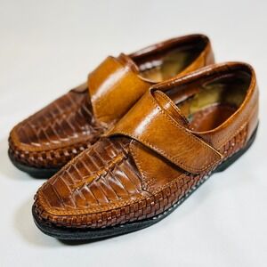 VTG LIfe Outdoors mens woven brown monk strap shoes, slip on sandals sz 9